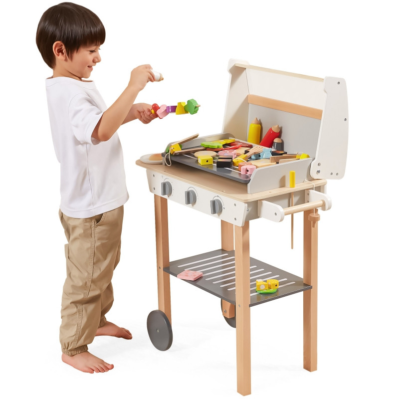 VIGA didelė medinė kepsninė vaikams + 47 priedai