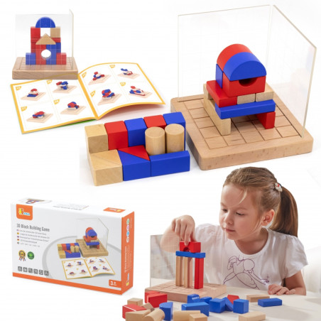 VIGA medinis statybos žaidimas 3D Montessori blokai VIGA medinis statybos žaidimas 3D Montessori blokai