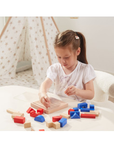 Игровой конструктор VIGA Wooden Building 3D Montessori Blocks 2