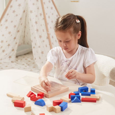 VIGA medinis statybos žaidimas 3D Montessori blokai VIGA medinis statybos žaidimas 3D Montessori blokai