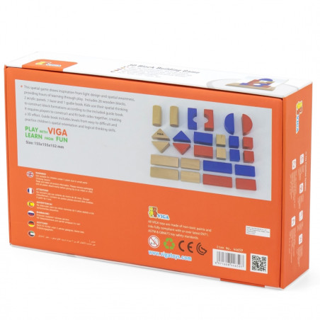 VIGA medinis statybos žaidimas 3D Montessori blokai VIGA medinis statybos žaidimas 3D Montessori blokai