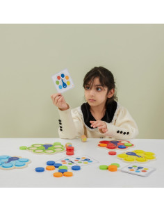 VIGA medinis žaidimas rungtynės spalvos Povo uodega Montessori + kortelės 2