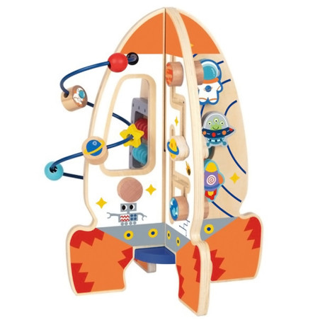 Tooky Toy Didelis medinis mokomasis žaislas daugiafunkcinė raketa Tooky Toy Didelis medinis mokomasis žaislas daugiafunkcinė raketa