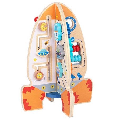 Tooky Toy Didelis medinis mokomasis žaislas daugiafunkcinė raketa Tooky Toy Didelis medinis mokomasis žaislas daugiafunkcinė raketa
