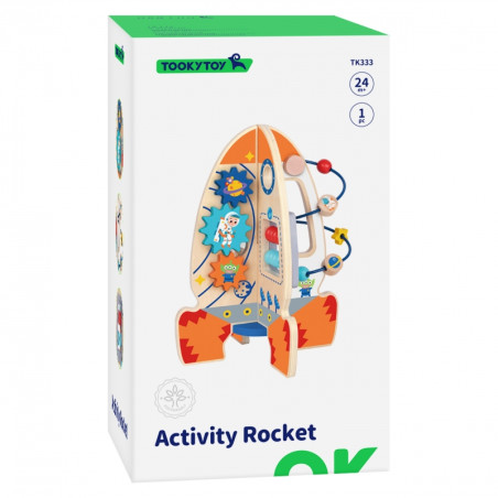 Tooky Toy Didelis medinis mokomasis žaislas daugiafunkcinė raketa Tooky Toy Didelis medinis mokomasis žaislas daugiafunkcinė raketa