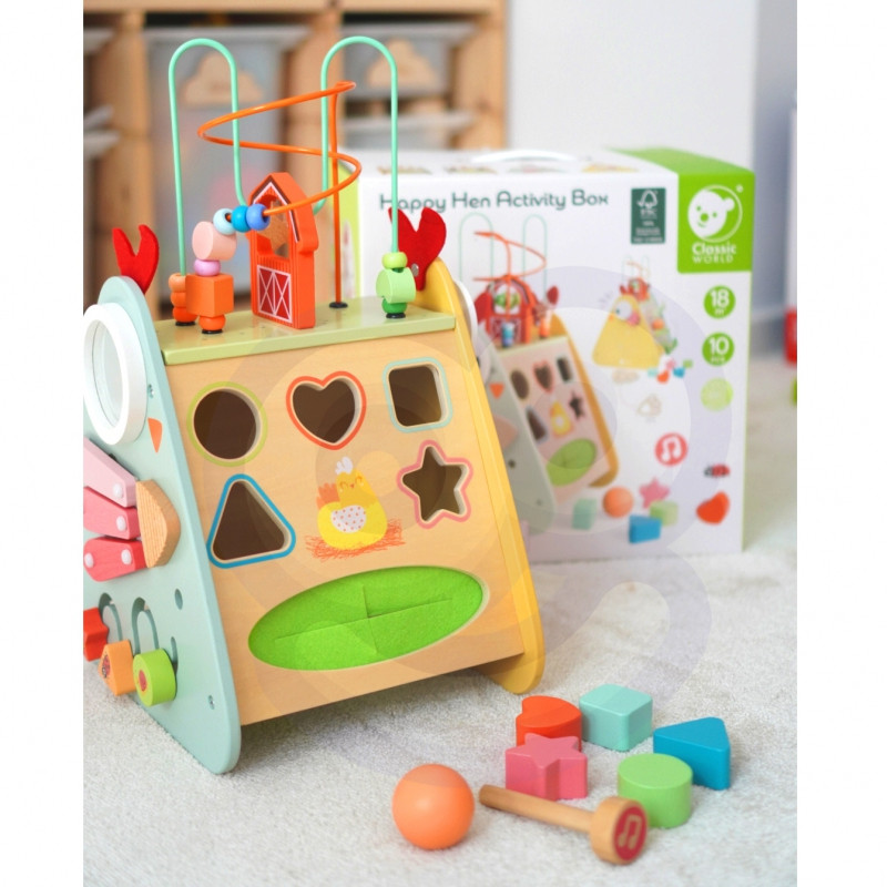 CLASSIC WORLD Montessori Cube 10 in 1 Happy Farm XXL