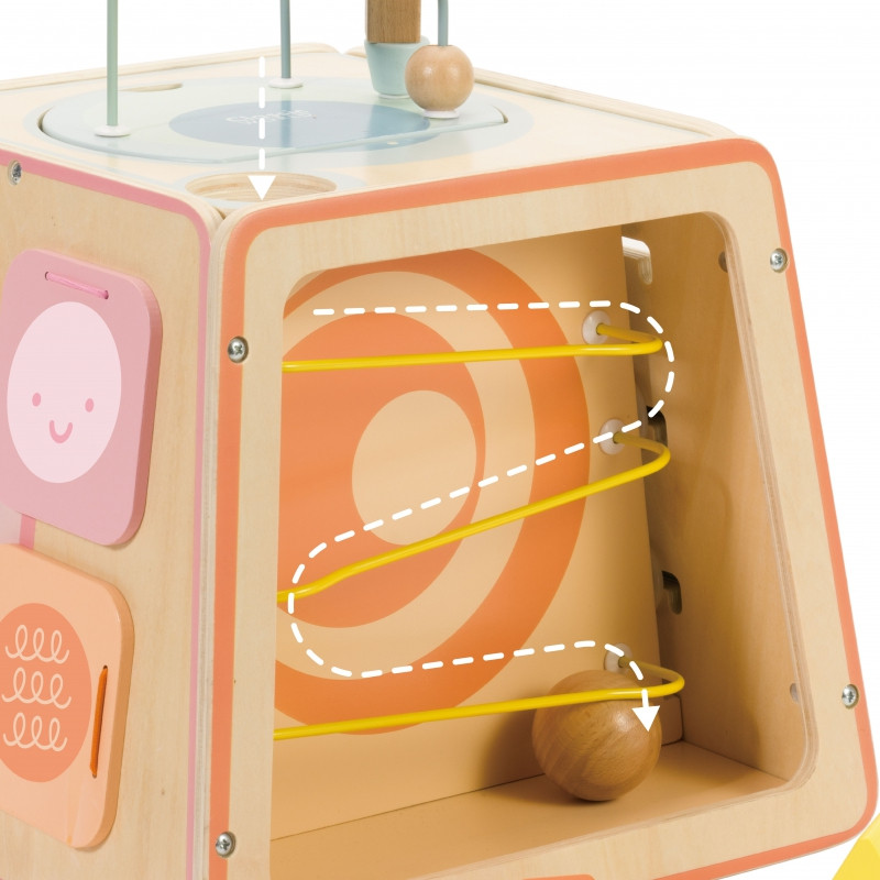 CLASSIC WORLD medinis sensorinis edukacinis kubas 6in1