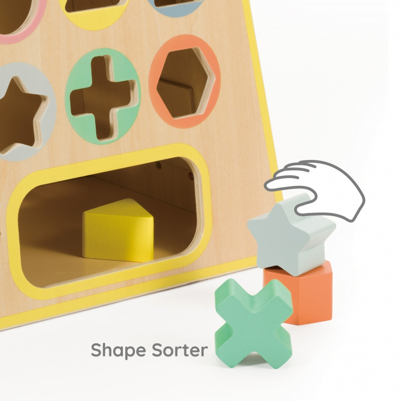 CLASSIC WORLD medinis sensorinis edukacinis kubas 6in1