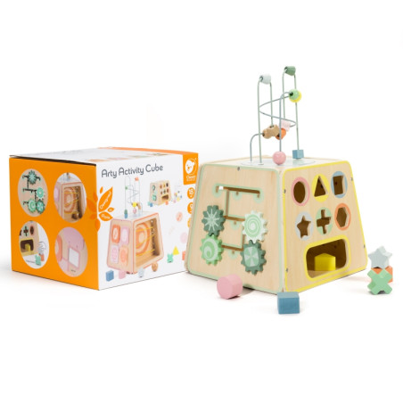 CLASSIC WORLD medinis sensorinis edukacinis kubas 6in1