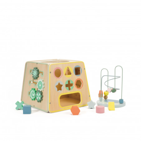 CLASSIC WORLD medinis sensorinis edukacinis kubas 6in1