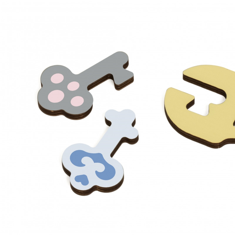 CLASSIC WORLD Деревянный сенсорный пазл Монтессори с подходящими ключами и замками