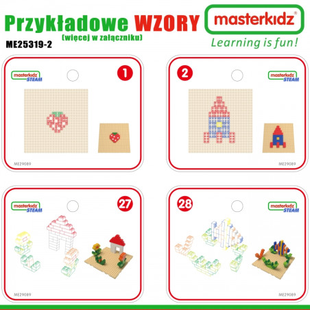 MASTERKIDZ medinis mokomasis stalas + STIEBO SIENŲ PRIEDAI + 563 kaladėlės
