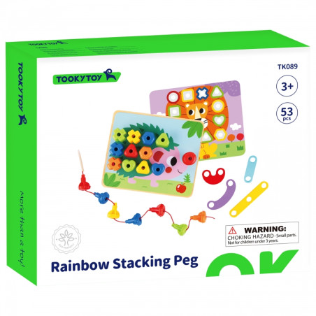 TOOKY TOY daugiafunkcinė lenta Spalvingų varžtų rinkinys, besimokantis formų TOOKY TOY daugiafunkcinė lenta Spalvingų varžtų rinkinys, besimokantis formų