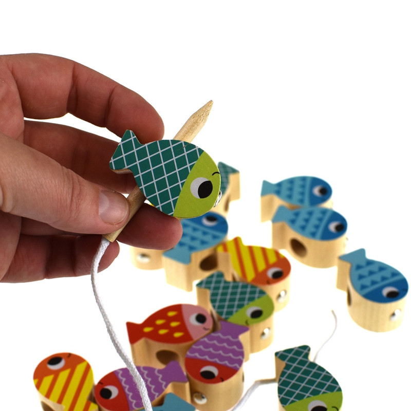 TOOKY TOY Medinis banginių ir žuvų žaidimas daugiafunkcis 4 in 1