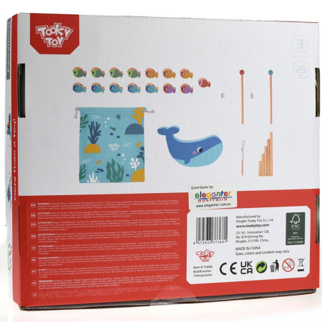 TOOKY TOY Medinis banginių ir žuvų žaidimas daugiafunkcis 4 in 1 TOOKY TOY Medinis banginių ir žuvų žaidimas daugiafunkcis 4 in 1