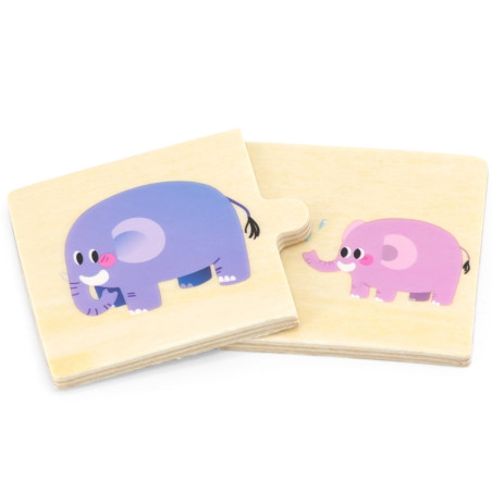 Деревянный пазл VIGA «Маленькие и большие животные»