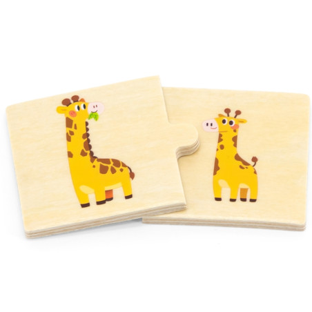 Деревянный пазл VIGA «Маленькие и большие животные»