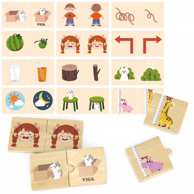 VIGA medinės dėlionės priešingybės