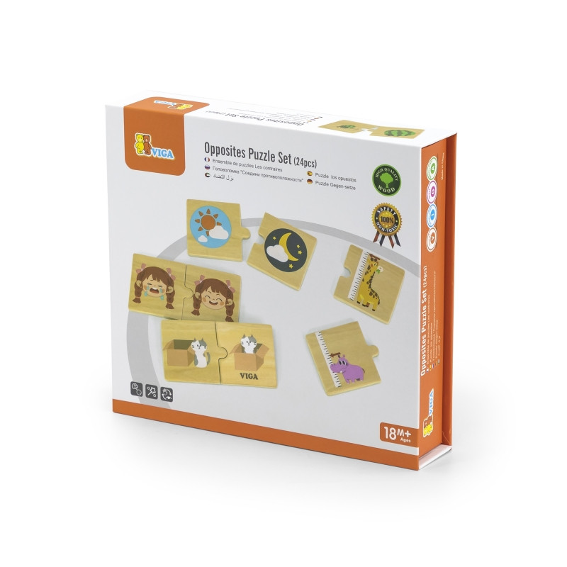 VIGA medinės dėlionės priešingybės