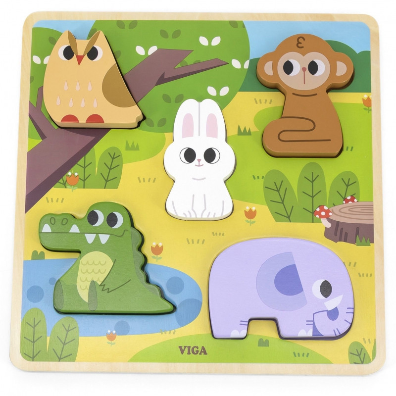 Деревянный пазл VIGA «Животные леса»