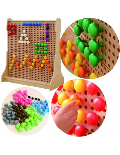 MASTERKIDZ Цветные большие колышки для STEM-доски, 64 шт. - 6 цветов 2