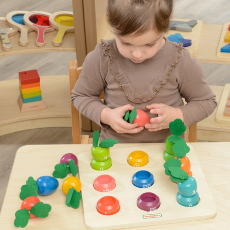 MASTERKIDZ Edukacinė taryba Daržovių mokymosi skaičiai ir spalvos Montessori