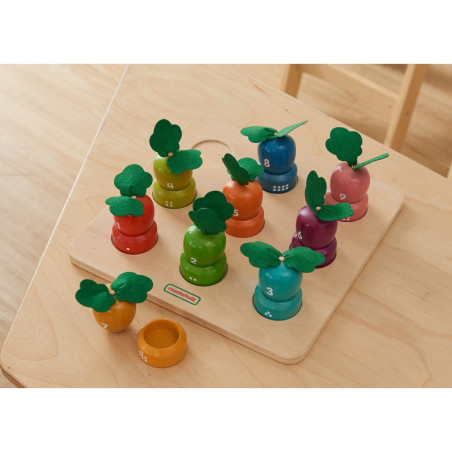 MASTERKIDZ Edukacinė taryba Daržovių mokymosi skaičiai ir spalvos Montessori