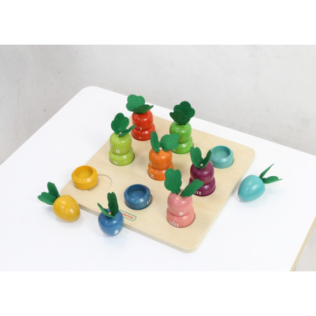 MASTERKIDZ Edukacinė taryba Daržovių mokymosi skaičiai ir spalvos Montessori