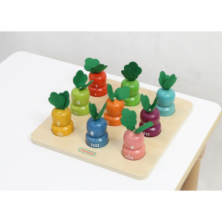 MASTERKIDZ Edukacinė taryba Daržovių mokymosi skaičiai ir spalvos Montessori