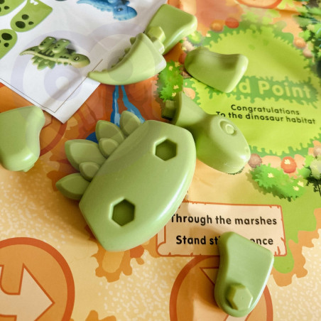 WOOPIE konstravimo rinkinys 2in1 Dinozaurų stalo žaidimas + kubas 46 vnt.