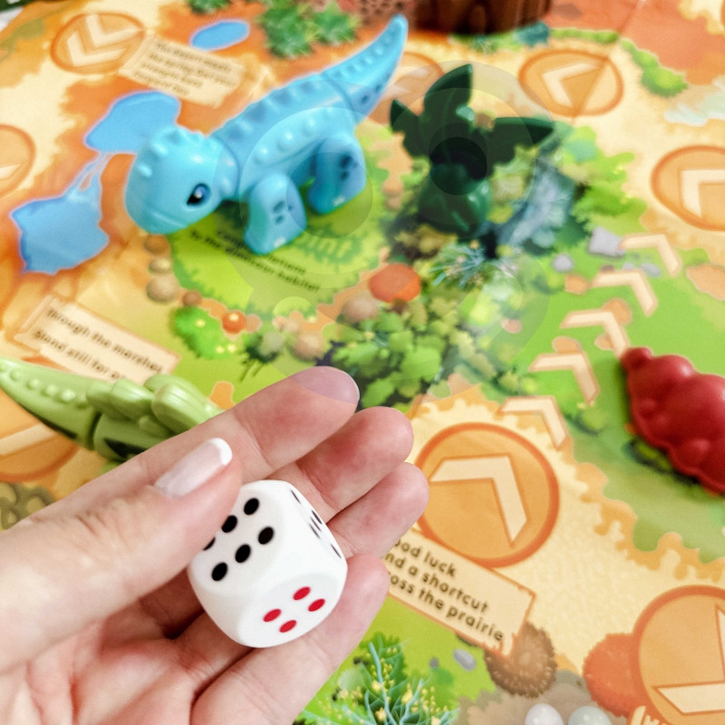 WOOPIE konstravimo rinkinys 2in1 Dinozaurų stalo žaidimas + kubas 46 vnt.