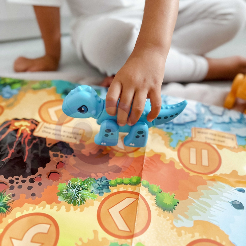 WOOPIE konstravimo rinkinys 2in1 Dinozaurų stalo žaidimas + kubas 46 vnt.