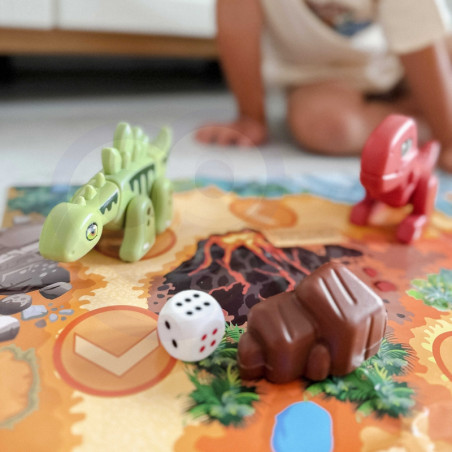 WOOPIE konstravimo rinkinys 2in1 Dinozaurų stalo žaidimas + kubas 46 vnt.