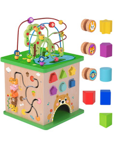 TOOKY TOY mokomasis kubų rūšiavimo įrenginys Labirintas susipynę gyvūnai