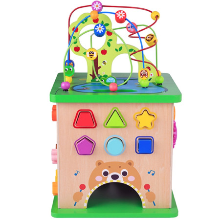 TOOKY TOY Развивающий кубик-сортировщик Лабиринт Переплетающиеся животные