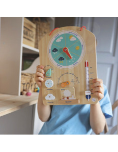 Tooky Toy развивающая игрушка Монтессори-коробка-головоломка, счеты, метеорологическая доска 6 в 1 для детей от 3 лет и старше 2