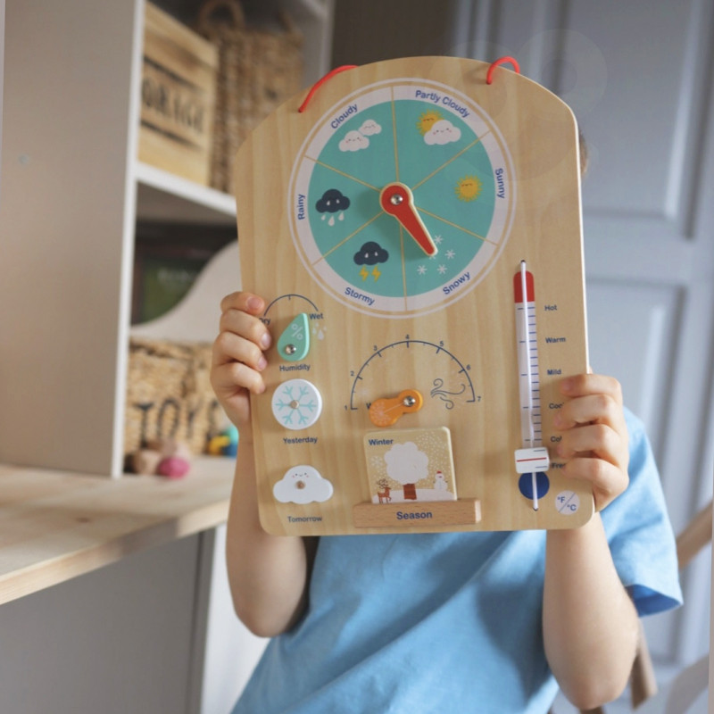 Tooky Toy Educational Montessori Box Puzzle Abacus Weather Board 6 in 1 for ages 3+