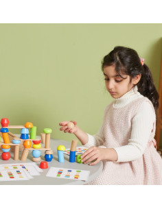 VIGA Деревянный геометрический пазл из блоков 52 шт. 2