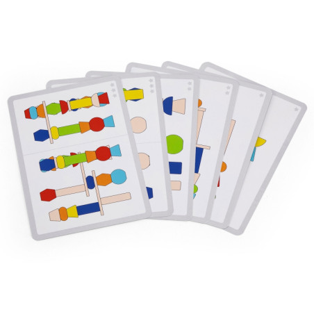 VIGA Деревянный геометрический пазл из блоков 52 шт.