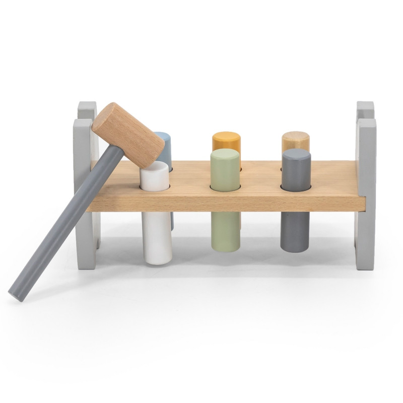 VIGA PolarB medinis plaktukas Hammer Punch Montessori pingvinas