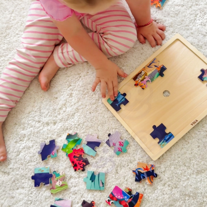 Деревянный пазл VIGA из 24 деталей «Тайны моря»