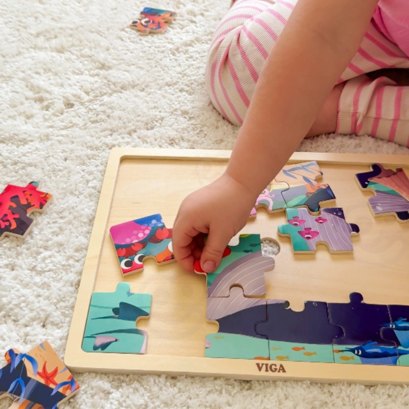 Деревянный пазл VIGA из 24 деталей «Тайны моря»