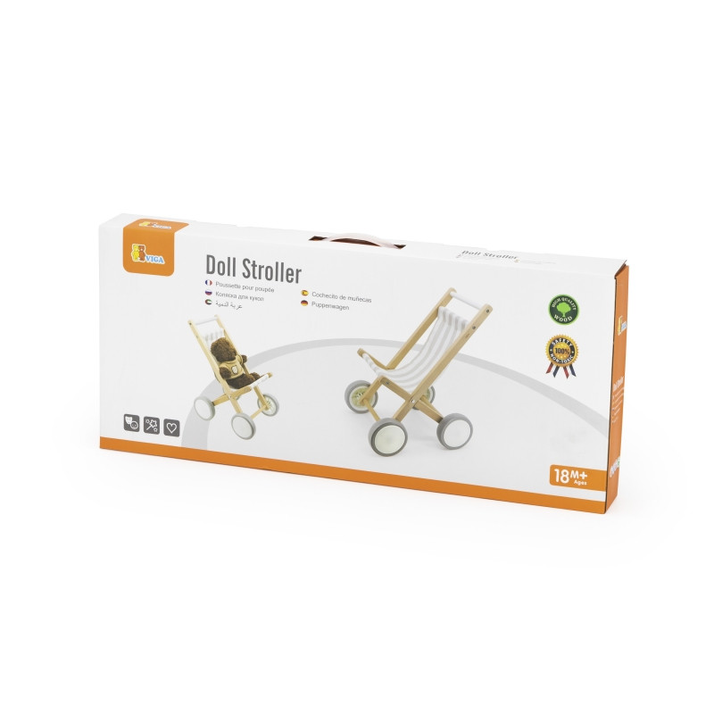 VIGA medinis lėlės vežimėlis