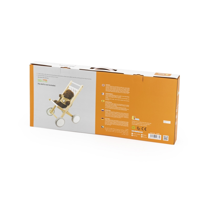 VIGA medinis lėlės vežimėlis