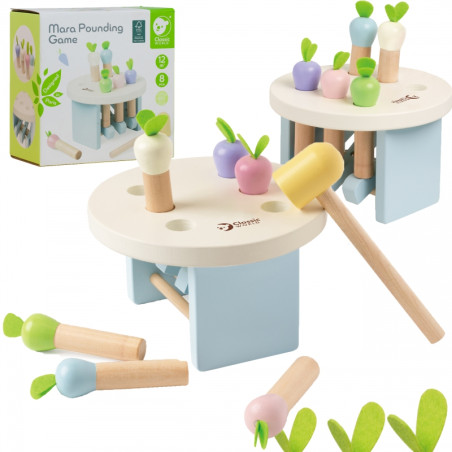 КЛАССИЧЕСКИЙ МИР Деревянная игрушка Ударь морковку молотком 8 шт.