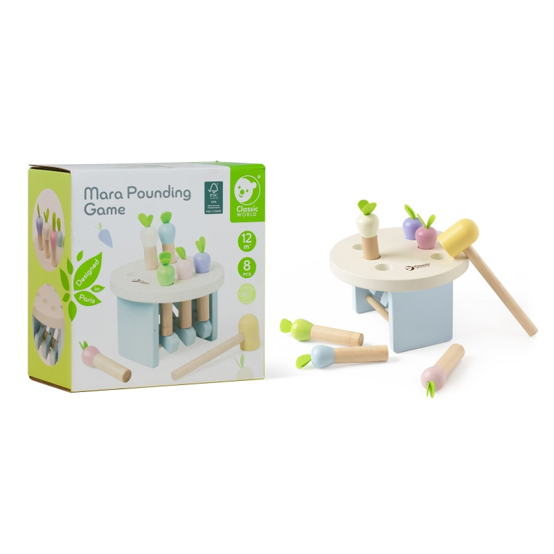 CLASSIC WORLD Wooden Toy Hit the Carrot with Hammer 8 pcs.