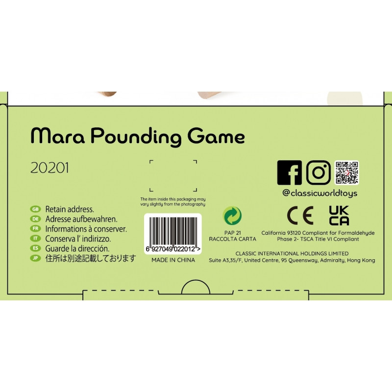 CLASSIC WORLD Wooden Toy Hit the Carrot with Hammer 8 pcs.