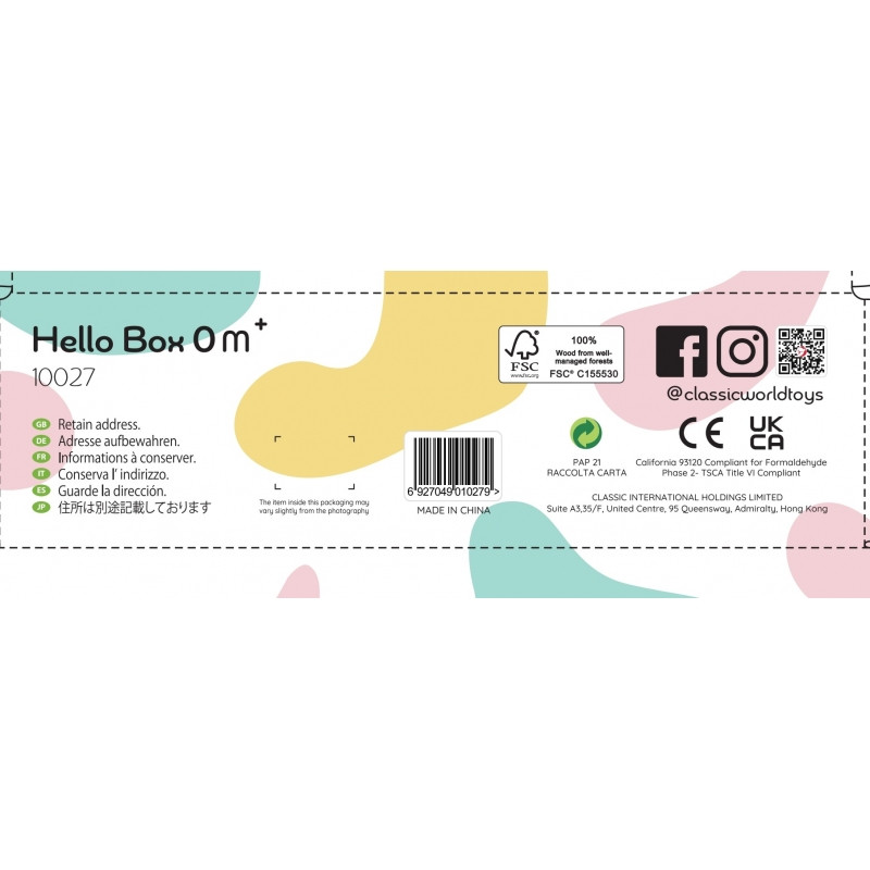 CLASSIC WORLD Pastel Baby Box Первые игрушки для детей от 0 до 6 месяцев