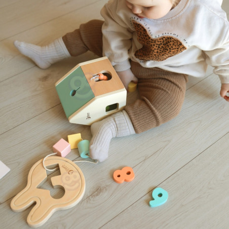 CLASSIC WORLD Pastelowy Zestaw dla Niemowląt Box Pierwsze Zabawki do Nauki od 12 do 18 miesiąca