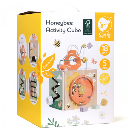 CLASSIC WORLD medinis sensorinis edukacinis kubas 5in1